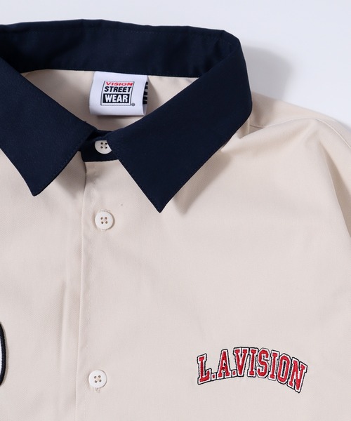 VISION STREET WEAR(ヴィジョンストリートウェア)の「VISION STREET WEAR ワッペンクレリックBIGシャツ(シャツ/ブラウス・メンズ・チャコールグレー/グリーン/アイボリー・LL/M/L)」の8枚目の写真