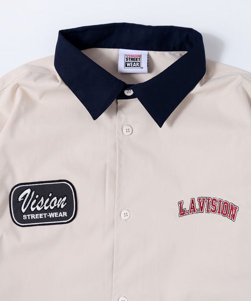 VISION STREET WEAR(ヴィジョンストリートウェア)の「VISION STREET WEAR ワッペンクレリックBIGシャツ(シャツ/ブラウス・メンズ・チャコールグレー/グリーン/アイボリー・LL/M/L)」の6枚目の写真
