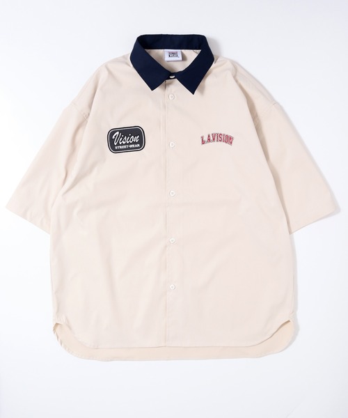 VISION STREET WEAR(ヴィジョンストリートウェア)の「VISION STREET WEAR ワッペンクレリックBIGシャツ(シャツ/ブラウス・メンズ・チャコールグレー/グリーン/アイボリー・LL/M/L)」の4枚目の写真