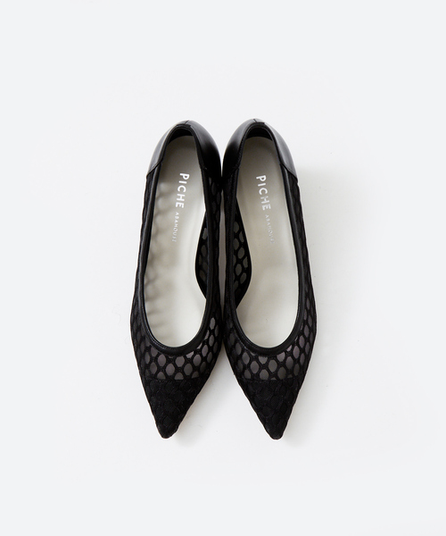 PICHE ABAHOUSE（ピシェ アバハウス）の「メッシュチャンキーヒールパンプス（パンプス・レディース・ライトグレー/グリーン/ブラック・36/39/37/38/35）」の4枚目の写真