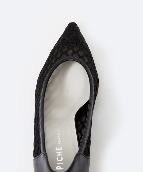 PICHE ABAHOUSE（ピシェ アバハウス）の「メッシュチャンキーヒールパンプス（パンプス・レディース・ライトグレー/グリーン/ブラック・36/39/37/38/35）」の6枚目の写真