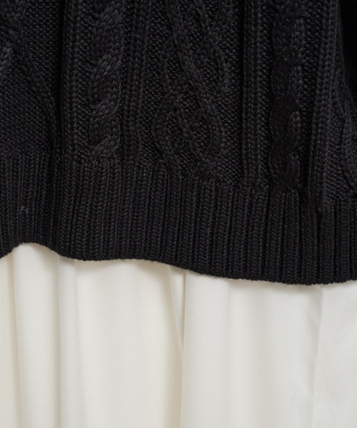 natural couture(ナチュラルクチュール)の「【WEB限定】ケーブルベスト×プチハイワンピースセット(ワンピース・レディース・オフホワイト/ブラック/モカ/ベージュ/サックスブルー・FREE)」の15枚目の写真