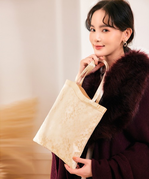 DRESS STAR（ドレス スター）の「パーティーバッグ  結婚式 サブバッグ（クラッチバッグ・レディース・ブラック/ベージュ・フリー）」の7枚目の写真