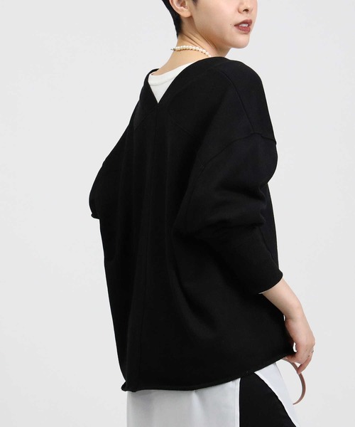 Right-on（ライトオン）の「【HONEYSUCKLE ROSE】Ｖネックプルオーバー（スウェット・レディース・ブラック/グリーン/ライトグレー・L/M）」の7枚目の写真