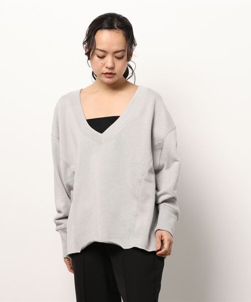 Right-on（ライトオン）の「【HONEYSUCKLE ROSE】Ｖネックプルオーバー（スウェット・レディース・ブラック/グリーン/ライトグレー・L/M）」の22枚目の写真