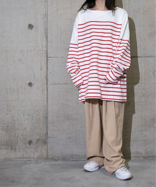 JOHN'S CLOSET(ジョンズクローゼット)の「【13】ヘビーウェイトパネル切り替えボーダーロンT(Tシャツ/カットソー・メンズ・グリーン/レッド/その他2/その他/ブルー/ブラック・LARGE/MEDIUM)」の16枚目の写真