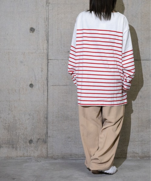 JOHN'S CLOSET(ジョンズクローゼット)の「【13】ヘビーウェイトパネル切り替えボーダーロンT(Tシャツ/カットソー・メンズ・グリーン/レッド/その他2/その他/ブルー/ブラック・LARGE/MEDIUM)」の10枚目の写真