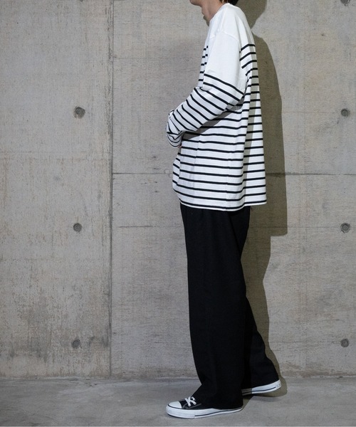 JOHN'S CLOSET(ジョンズクローゼット)の「【13】ヘビーウェイトパネル切り替えボーダーロンT(Tシャツ/カットソー・メンズ・グリーン/レッド/その他2/その他/ブルー/ブラック・LARGE/MEDIUM)」の15枚目の写真