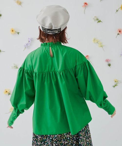 MERLOT(メルロー)の「ロングカフスブラウス(シャツ/ブラウス・レディース・ブラック/ピンク/グリーン・FREE)」の5枚目の写真