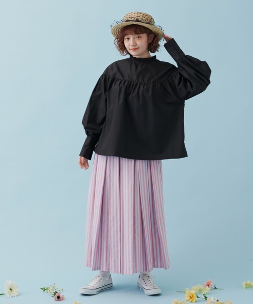 MERLOT(メルロー)の「ロングカフスブラウス(シャツ/ブラウス・レディース・ブラック/ピンク/グリーン・FREE)」の4枚目の写真