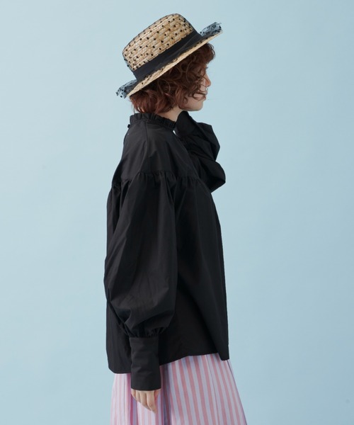 MERLOT(メルロー)の「ロングカフスブラウス(シャツ/ブラウス・レディース・ブラック/ピンク/グリーン・FREE)」の12枚目の写真