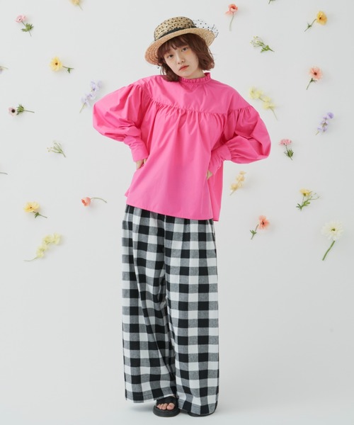 MERLOT(メルロー)の「ロングカフスブラウス(シャツ/ブラウス・レディース・ブラック/ピンク/グリーン・FREE)」の7枚目の写真