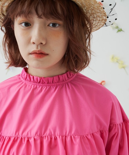 MERLOT(メルロー)の「ロングカフスブラウス(シャツ/ブラウス・レディース・ブラック/ピンク/グリーン・FREE)」の6枚目の写真