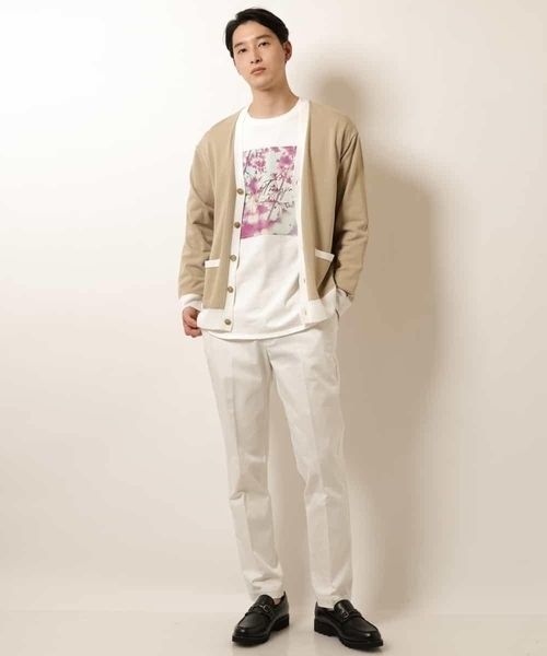 a.v.v(アーヴェヴェ)の「配色ニットカーディガン(カーディガン/ボレロ・メンズ・ベージュ/ライトブルー・48/46)」の3枚目の写真