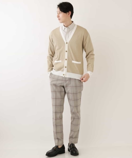 a.v.v(アーヴェヴェ)の「配色ニットカーディガン(カーディガン/ボレロ・メンズ・ベージュ/ライトブルー・48/46)」の6枚目の写真