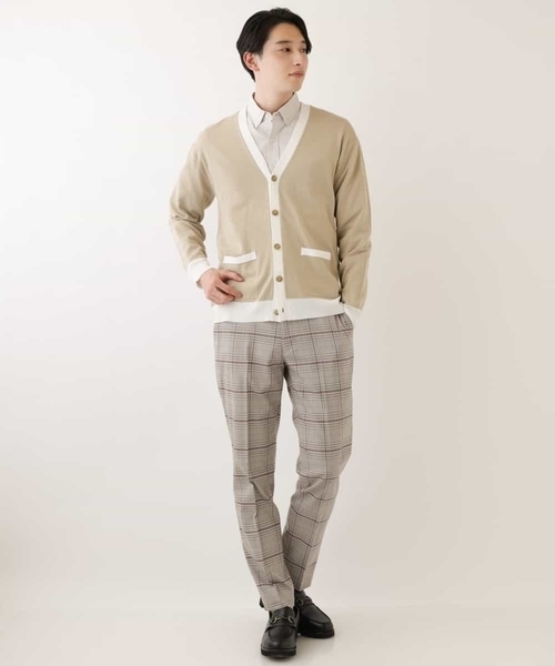 a.v.v(アーヴェヴェ)の「配色ニットカーディガン(カーディガン/ボレロ・メンズ・ベージュ/ライトブルー・48/46)」の8枚目の写真