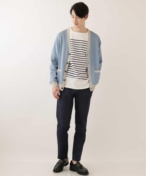 a.v.v(アーヴェヴェ)の「配色ニットカーディガン(カーディガン/ボレロ・メンズ・ベージュ/ライトブルー・48/46)」の13枚目の写真