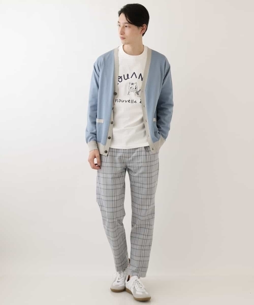 a.v.v(アーヴェヴェ)の「配色ニットカーディガン(カーディガン/ボレロ・メンズ・ベージュ/ライトブルー・48/46)」の15枚目の写真