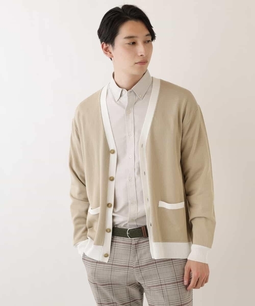 a.v.v(アーヴェヴェ)の「配色ニットカーディガン(カーディガン/ボレロ・メンズ・ベージュ/ライトブルー・48/46)」の20枚目の写真