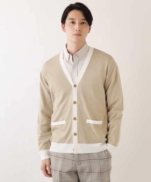 a.v.v(アーヴェヴェ)の「配色ニットカーディガン(カーディガン/ボレロ・メンズ・ベージュ/ライトブルー・48/46)」の22枚目の写真