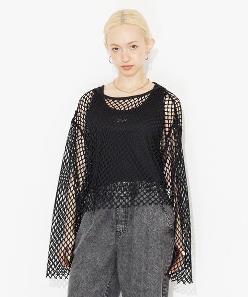 トップス XG Tatto Mesh Top/BLACK XL 楽天市場】エックスガール X-girl レディース ロゴアンド