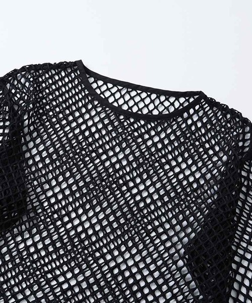 X-girl（エックスガール）の「MESH CROPPED TOP（Tシャツ