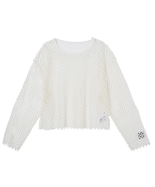 X-girl（エックスガール）の「MESH CROPPED TOP（Tシャツ/カットソー・レディース・ホワイト/ブラック/グリーン・ONE SIZE）」の17枚目の写真