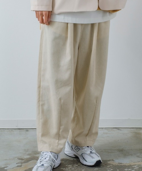 improves（インプローブス）の「綿麻 アンクル丈 バルーンシルエット ワイド イージーパンツ（その他パンツ・メンズ・ナチュラル/マスタード/ブラウン/チャコール・MEDIUM/LARGE）」の3枚目の写真