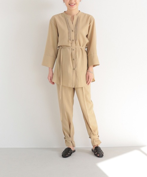 LEPSIM(レプシィム)の「【FOR I SERIES】ピンタックリネンシャツ 276115(シャツ/ブラウス・レディース・ベージュ/ブラック/グレイッシュベージュ・SMALL)」の7枚目の写真
