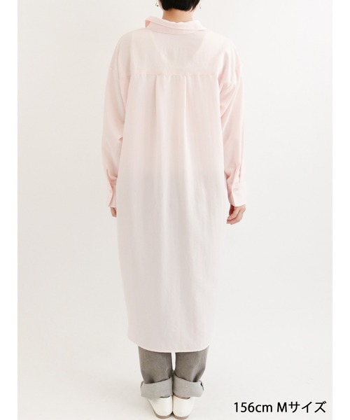 Samansa Mos2 blue（サマンサモスモスブルー）の「マルチスタイルシャツワンピース（ワンピース・レディース・ネイビー/オフホワイト/ブルー/サックスブルー/ブラック/クリーム/ピンク・LARGE/MEDIUM）」の21枚目の写真