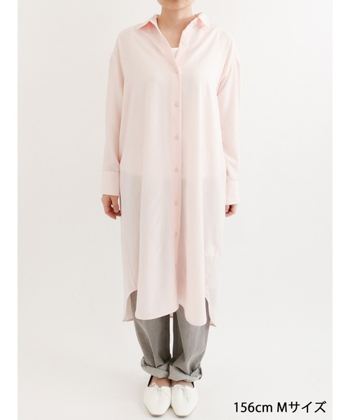 Samansa Mos2 blue（サマンサモスモスブルー）の「マルチスタイルシャツワンピース（ワンピース・レディース・ネイビー/オフホワイト/ブルー/サックスブルー/ブラック/クリーム/ピンク・LARGE/MEDIUM）」の22枚目の写真