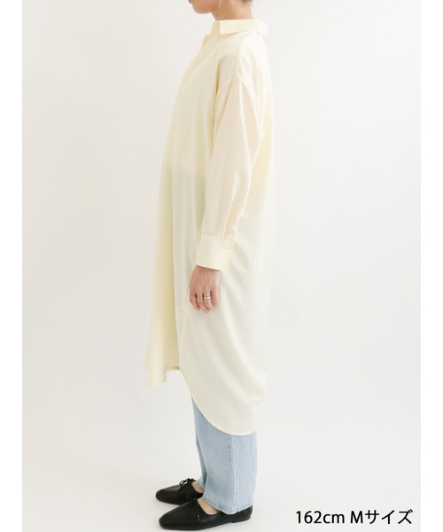 Samansa Mos2 blue（サマンサモスモスブルー）の「マルチスタイルシャツワンピース（ワンピース・レディース・ネイビー/オフホワイト/ブルー/サックスブルー/ブラック/クリーム/ピンク・LARGE/MEDIUM）」の15枚目の写真