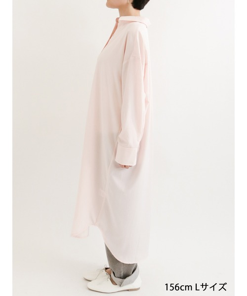 Samansa Mos2 blue（サマンサモスモスブルー）の「マルチスタイルシャツワンピース（ワンピース・レディース・ネイビー/オフホワイト/ブルー/サックスブルー/ブラック/クリーム/ピンク・LARGE/MEDIUM）」の18枚目の写真