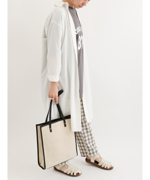 Samansa Mos2 blue（サマンサモスモスブルー）の「マルチスタイルシャツワンピース（ワンピース・レディース・ネイビー/オフホワイト/ブルー/サックスブルー/ブラック/クリーム/ピンク・LARGE/MEDIUM）」の8枚目の写真