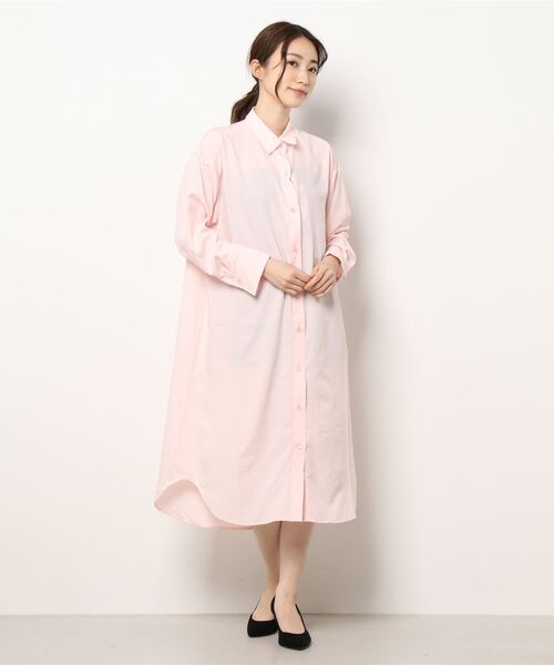 Samansa Mos2 blue（サマンサモスモスブルー）の「マルチスタイルシャツワンピース（ワンピース・レディース・ネイビー/オフホワイト/ブルー/サックスブルー/ブラック/クリーム/ピンク・LARGE/MEDIUM）」の10枚目の写真