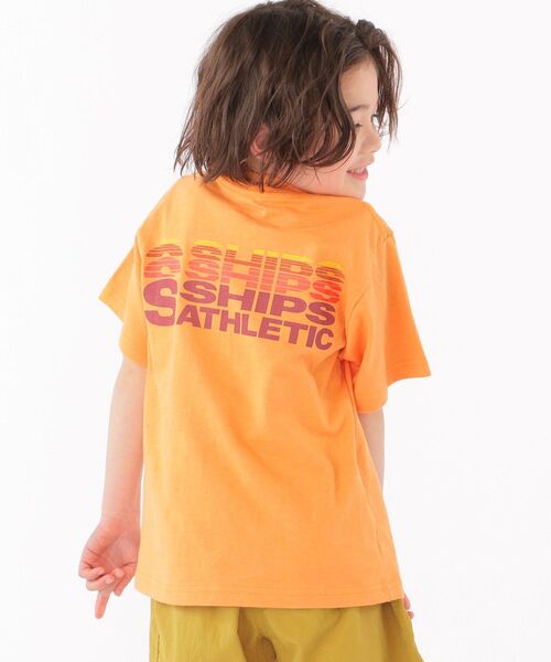 Russell Athletic(ラッセルアスレティック)の「【SHIPS KIDS別注】RUSSELL ATHLETIC:モーション ロゴ TEE(100~160cm)(Tシャツ/カットソー・キッズ・ライトグリーン/グレー/オレンジ・120/130/S/145/110/M/160/100)」の3枚目の写真
