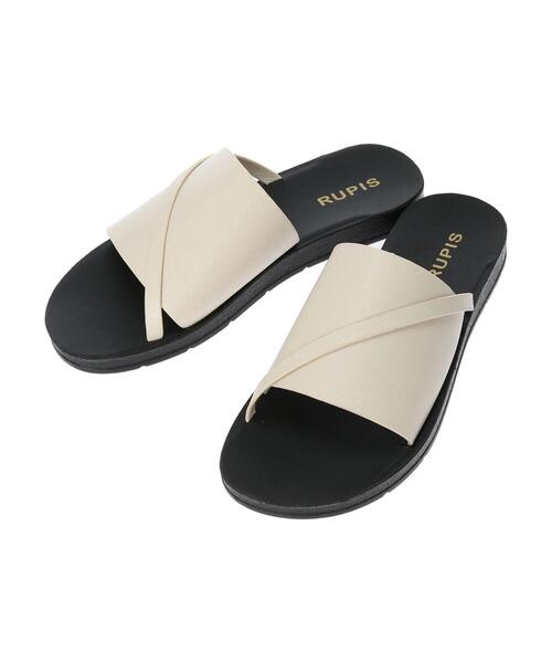 Green　Parks（グリーンパークス）の「フラットサンダル（サンダル・レディース・ブラック/アイボリー・S/M/L/XL）」の8枚目の写真