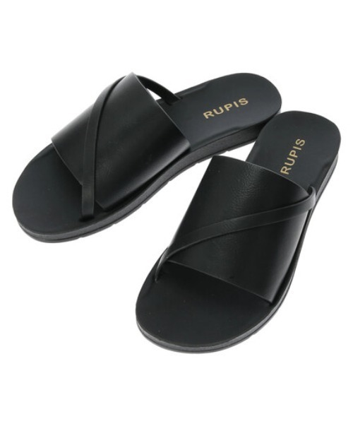 Green　Parks（グリーンパークス）の「フラットサンダル（サンダル・レディース・ブラック/アイボリー・S/M/L/XL）」の2枚目の写真