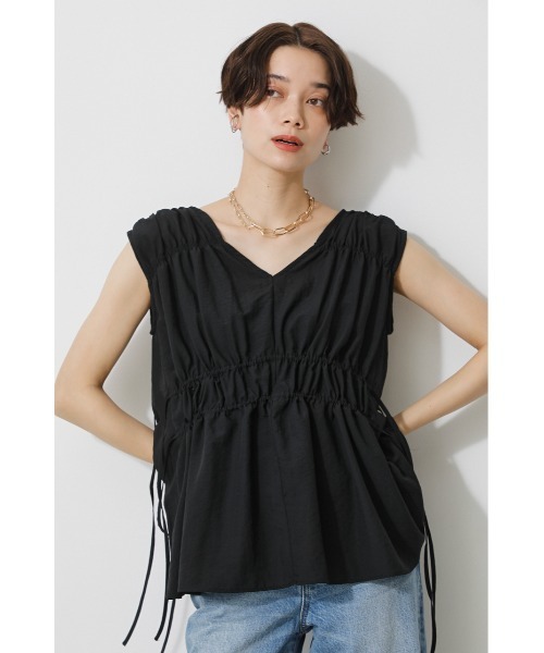 AZUL by moussy（アズールバイマウジー）の「DRAWSTRING GATHER BLOUSE