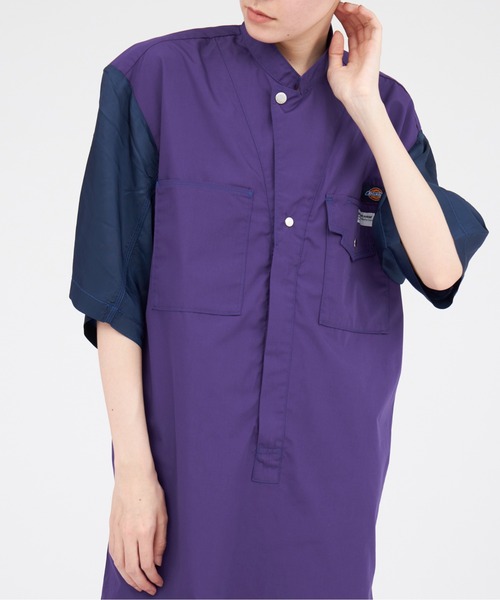 TOGA トーガ　ブラウス　パープル TOGA PULLA（トーガ プルラ）の「TOGA×Dickies Long shirt Dickies SP