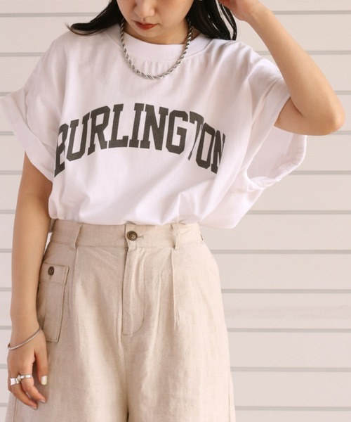 cepo(セポ)の「カレッジロゴドロップTee(Tシャツ/カットソー・レディース・ホワイト/ブラック/オフホワイト/ライム・M)」の2枚目の写真