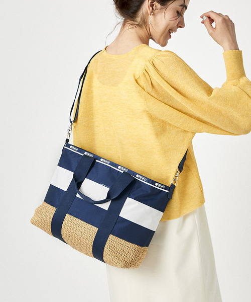【LeSportsac】SUMMER RUGBY NAVY MEDIUM BOARDWALK TOTE*関税込 LeSportsac（レスポートサック）の「MED BOARDWALK TOTE サマー