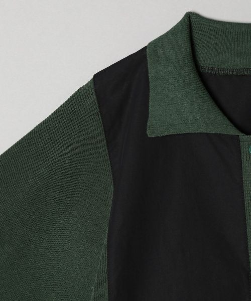 トップス momo JEANASIS（ジーナシス）の「12GニットブロッキングシャツSS