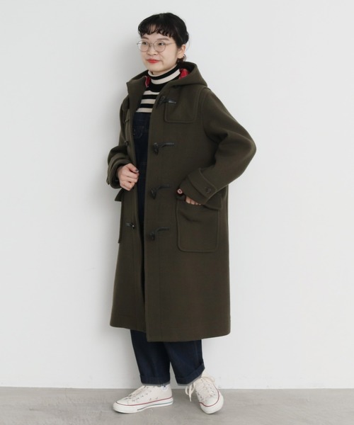 CHILD WOMAN（チャイルドウーマン）の「☆綾メルトンＷフェイスロングダッフルコート（ダッフルコート・レディース・カーキ/レッド・FREE）」の5枚目の写真