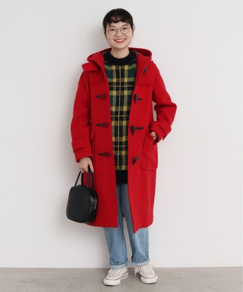 CHILD WOMAN（チャイルドウーマン）の「☆綾メルトンＷフェイスロングダッフルコート（ダッフルコート・レディース・カーキ/レッド・FREE）」の8枚目の写真