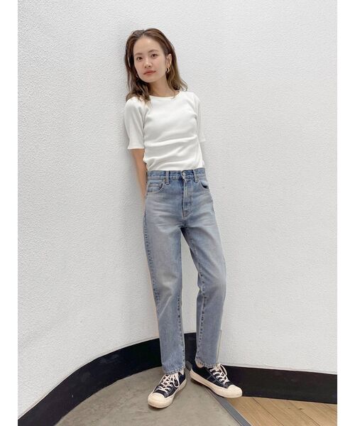 Ungrid(アングリッド)の「バックオープンフィットハーフスリーブTee(Tシャツ/カットソー・レディース・オレンジ/ブラック/オフホワイト・FREE)」の9枚目の写真