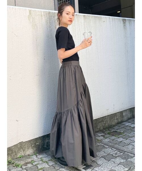 Ungrid(アングリッド)の「バックオープンフィットハーフスリーブTee(Tシャツ/カットソー・レディース・オレンジ/ブラック/オフホワイト・FREE)」の15枚目の写真