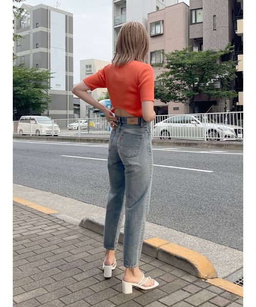 Ungrid(アングリッド)の「バックオープンフィットハーフスリーブTee(Tシャツ/カットソー・レディース・オレンジ/ブラック/オフホワイト・FREE)」の18枚目の写真