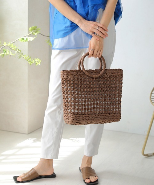 Bou Jeloud（ブージュルード）の「【ＥＣ】リングハンドルトートバッグ（かごバッグ・レディース・ブラウン/アイボリー/ミント・-）」の10枚目の写真