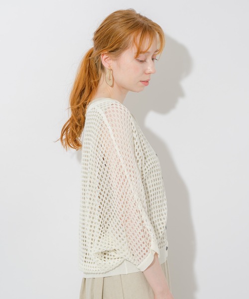 Paradise Picnic（パラダイスピクニック）の「メッシュショートカーディガン（カーディガン/ボレロ・レディース・ブラック/ホワイト/ピンク・FREE）」の6枚目の写真